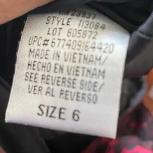 J.R. Nites by Carol Lin Embroidered Lace Overlay Floral Print Sleeveless Dress 6 Black