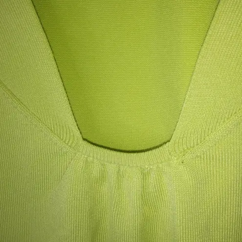 Talbots  SP Lime Fine Knit V-neck Top  Petite thumbnail 3