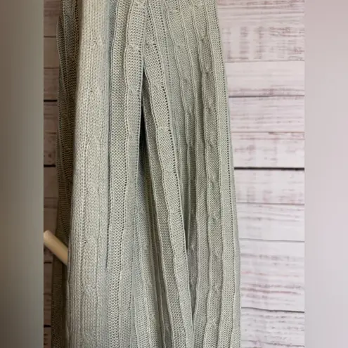 Cable Knit Scarf in Pale Green from Pur by Pur Cashmere Gray