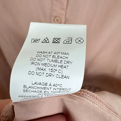 Deluc Gasus 100% Cotton Dusty Rose Pink Short Puff Sleeve Above Knee Dress Sz S