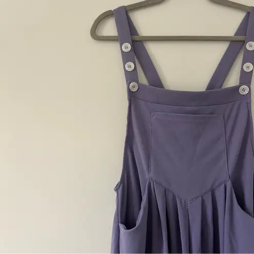 Halara Pockets Waffle Casual Overalls Wide Leg Mellow Purple NWT M Tall