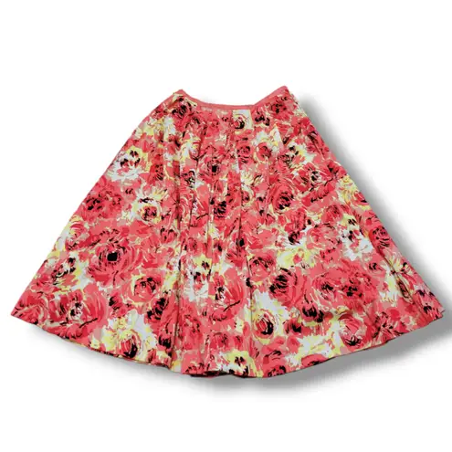 Ideology Skirt Size 6 W27" Waist Women's A-Line Skirt Pleated Skirt Floral Print Colorful