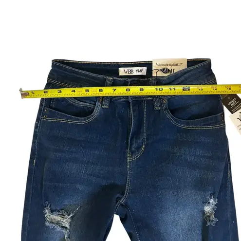 Ymi NWT WannaBettaButt Dark Blue Flare Jeans | Distressed Hem Repreve Denim 3/26