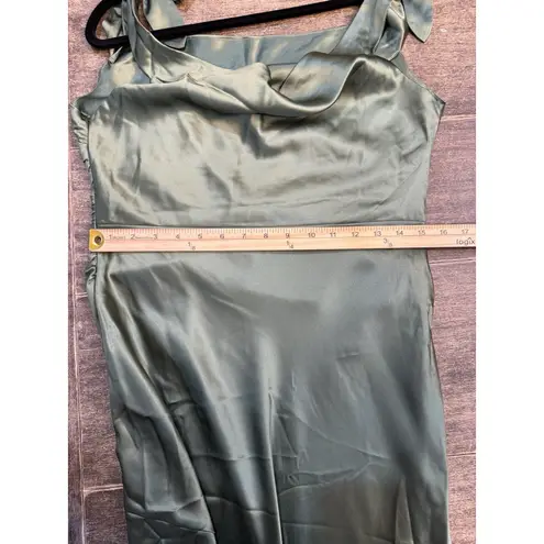 Petal and Pup Selma Off Shoulder Maxi Dress Olive Gown Satin Bows Size XL