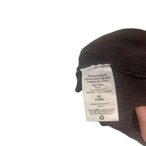 Terra & Sky Women's Size 0X Soft Dark Green Cheetah Long Cardigan Sweater