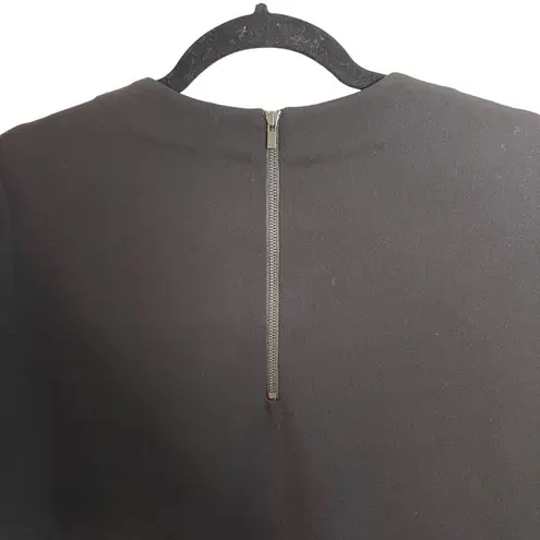 Tibi Tie Sleeve Structured Crepe Black Shift Dress