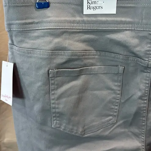kim rogers pewter pull on straight gray pants size 18 S BNWT