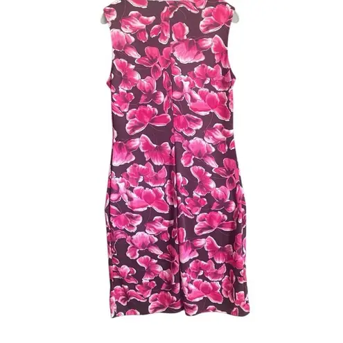 FLP Faith Love Passion Burgundy/Pink Floral Sleeveless Dress. Size Medium Purple
