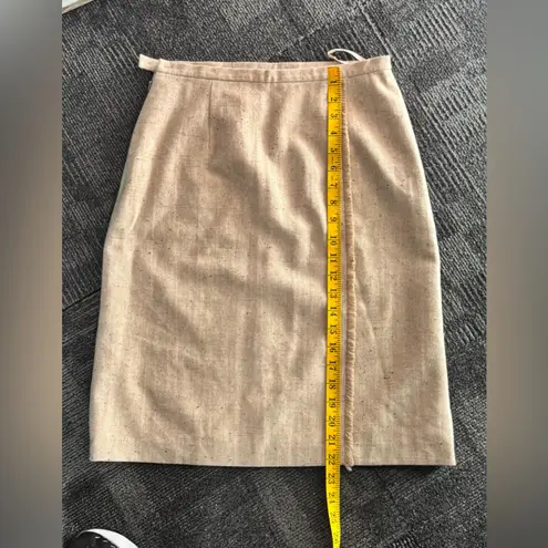 ROYITA Beige Wool Skirt SIZE L – Classic Minimalist Office Style Tan Size L