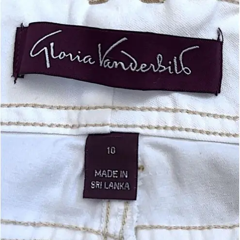 Gloria Vanderbilt Skimmer Capris Womens White Mid Rise Floral Print Size 10