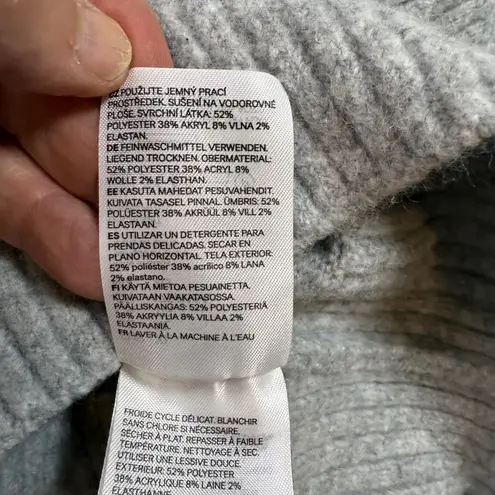 Pringle of Scotland x H&M Gray Lion Crest Mock Neck Puff Sleeve Sweater XL