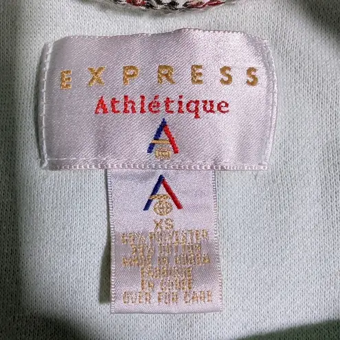 Vtg 1990s Express Pale Green Fleece Provence Floral Embroidered Sweatshirt XS