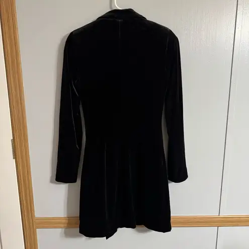 Yumi Kim Black Mini Velvet Blazer Style Dress Size XS
