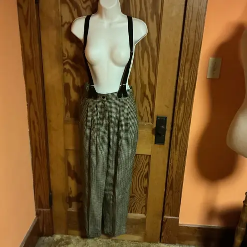 Vtg 80s smarty pants NY plaid suspender pants Size undefined
