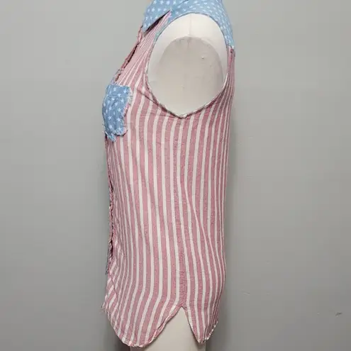 Love Riche patriotic distressed button down size medium