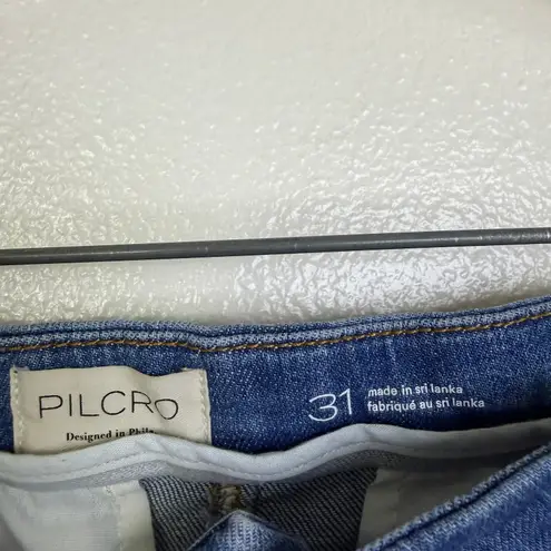 Anthro Pilco Wide Leg Jeans Womens 31 Blue Denim Pleated Baggy Pants Culottes