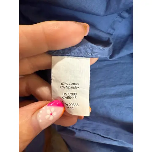 Women's J.Crew Blue Button Down Shirt with White Buttons Size S