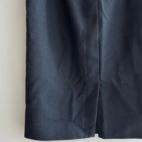 J.Crew  Black Wool Skirt, Black Pencil Skirt, Solid Knee-Length Skirt, Size 4