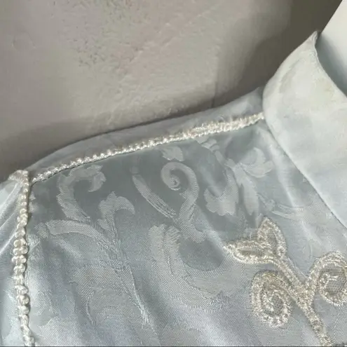 Oscar de la Renta Vintage Tunic Womens Size Small Jacquard Embroidered Sleepwear