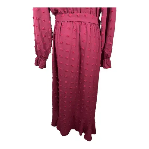 BTFBM Boho Maxi Dress XXL Burgundy Long Sleeve V