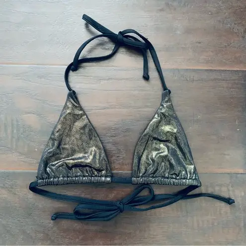 Lolli swim NWOT Golden Bronze Classic String Triangle Bikini Top | Size: S