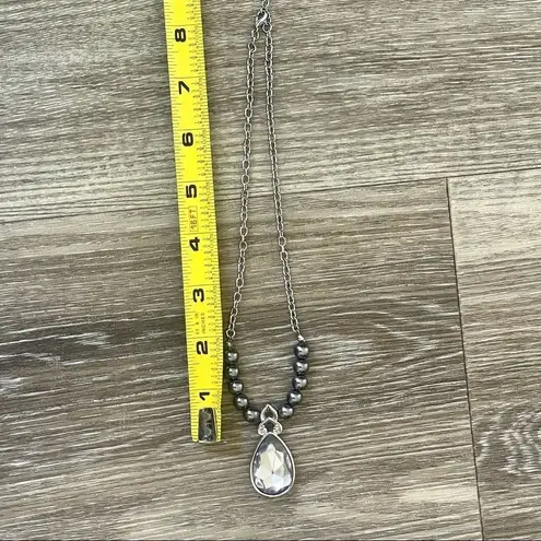 Grey rhinestone pendant necklace