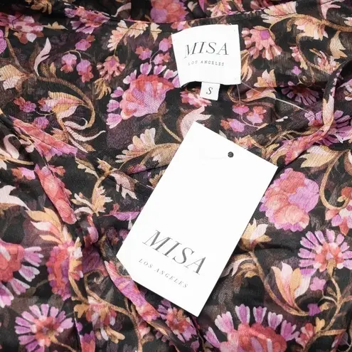 MISA Los Angeles Misa Rosie Sheer Floral Blouse Small