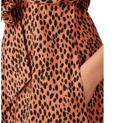 Love, Whit by Whitney Port Dotted Puffed Sleeve Dress Size XS NEW Brown