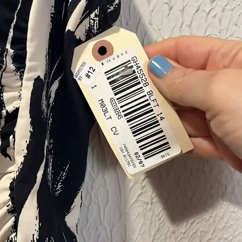 Garnet Hill Black and Cream Tankini Top only size 14