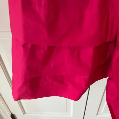 Ulla Johnson Palma Midi Dress Hot Pink Orchid Puff Shoulder Size 0 Cotton Poplin