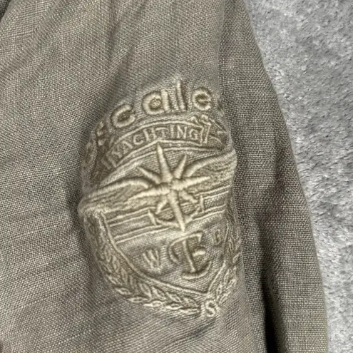 Escales Paris Jacket Womens XL Gray Linen Lightweight Utility Bohemian Preppy