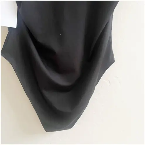 Publik Women’s Ruffled Black Bodysuit Size Large NWT Stretchy Vamp Goth Party