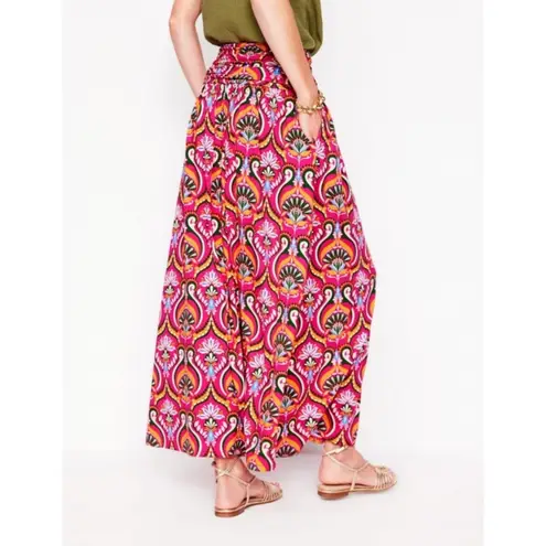 💕BODEN💕 Rosaline Jersey Skirt ~ Pink Peony Ornamental Floral Print 8 NWT