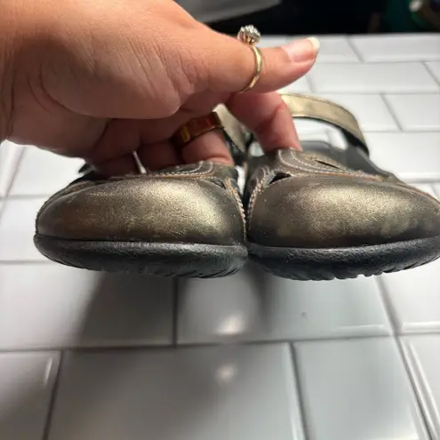 Naot Rongo Mary Jane Koru Brass Lthr/Pewter Lthr metallic women’s size 8 or 39 Gold