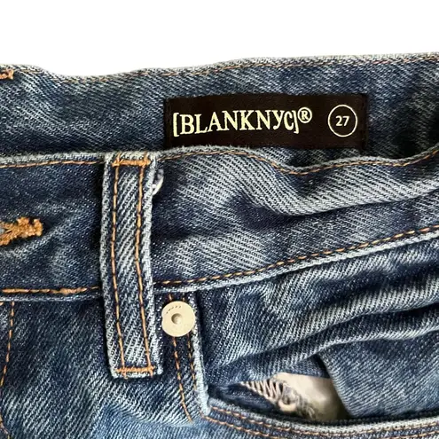 BLANK NYC [] Patchwork Jeans Distressed Denim Straight Leg Women's Size 27