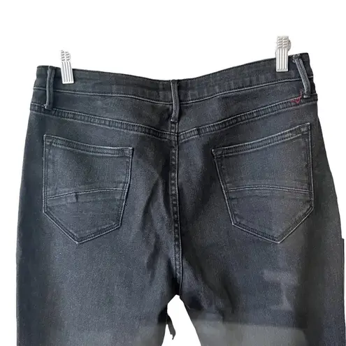 Driftwood Amelia High Rise Straight Crop Black Studded Raw Hem Jeans