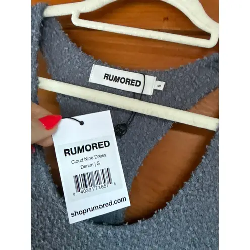 NWT Rumored Denim Cloud Nine Dress Racerback Textured Maxi Tank Womens Size S Gray