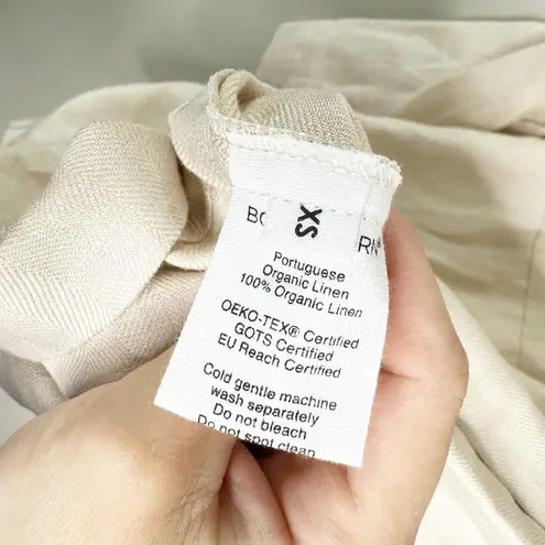 Bondi Born Sand Portuguese Linen Relaxed Bell Sleeve Delphi Dress XS