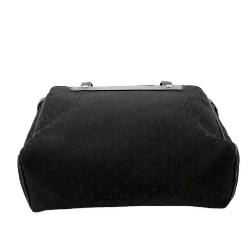 CELINE MACADAM BLACK CANVAS MONOGRAM W/LEATHER TRIM TOTE BAG