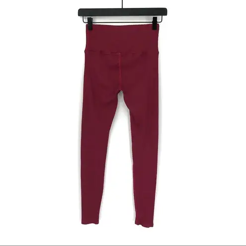 CARBON38 Ribbed Regular Rise 7/8 Legging Ruby Red S