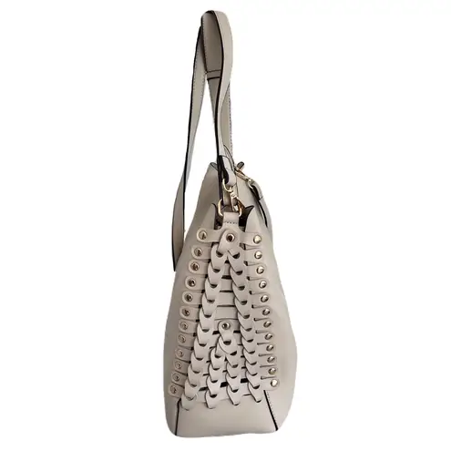 Melie Bianco Ivory Vegan Leather Convertible Crossbody Shoulder Bag