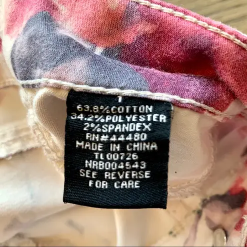 Fire Los Angeles Cream Floral Skinny Jeans Size 1