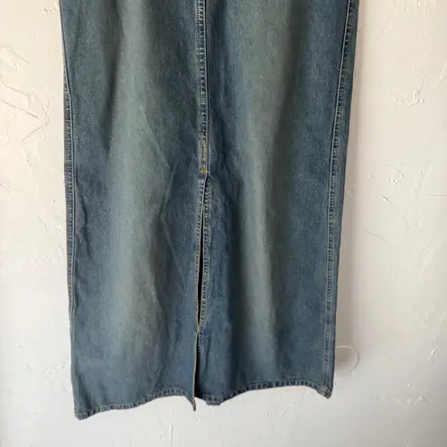 Angels Y2k Denim Maxi Skirt Suede Belted Waistcore Western Grunge Y2K Size 1 Blue