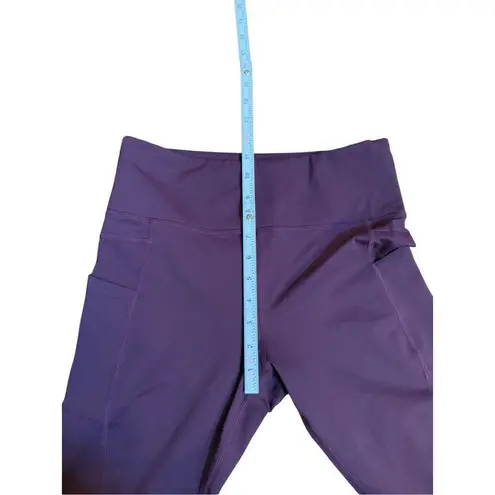 Zyia Capri Leggings Womens Purple Side Pocket Mid Rise Sz 8-10