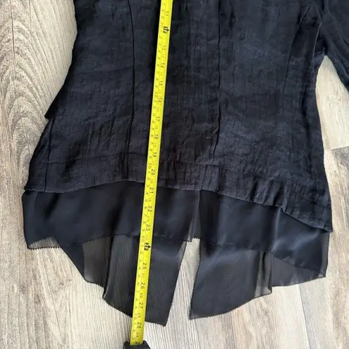 Simply Vera Vera Wang Black Blazer Jacket Small Linen Blend Chiffon Lightweight