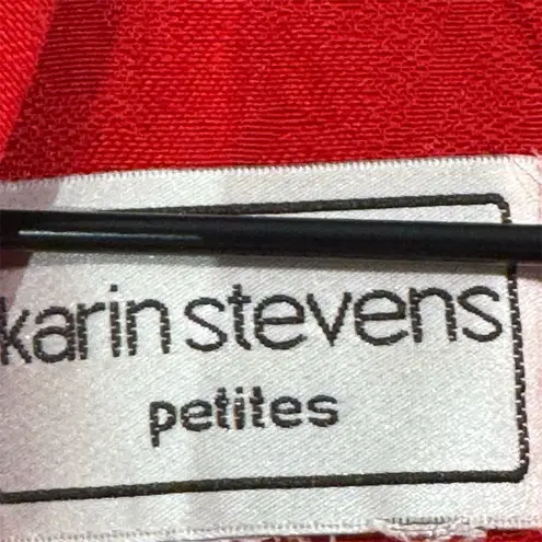 Karin Stevens VTG Petites Red Beaded Embroidered Jacket Blazer 8P 10P Holiday