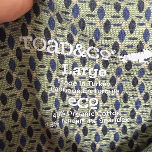 Toad & Co Womens L Green Chaka Midi Skirt Geometric Print Organic Cotton Tencel Size undefined