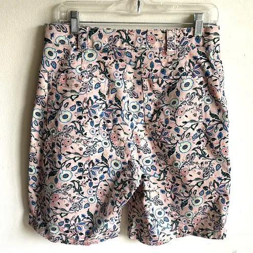 Bermuda Boden Floral Paisley Print High Waist  Lavender Shorts Size 8 NWT