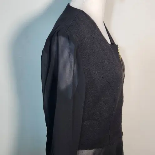Simply Noelle Black Chiffon and Knit Zip-Up Jacket NWT Size Small/Medium