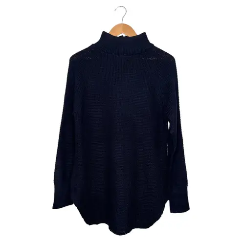RDI New Sweater Womens S Quarter Zip High Neck Long Sleeve Waffle Knit Blue